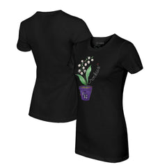 Colorado Rockies Tiny Turnip Women's Lilies & Ladybugs T-Shirt - Black T-shirts