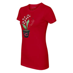 Cincinnati Reds Tiny Turnip Women's Lilies & Ladybugs T-Shirt - Red T-shirts