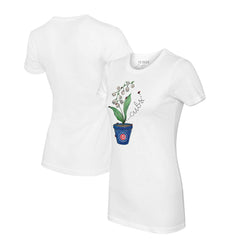 Chicago Cubs Tiny Turnip Women's Lilies & Ladybugs T-Shirt - White T-shirts