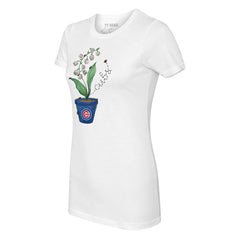 Chicago Cubs Tiny Turnip Women's Lilies & Ladybugs T-Shirt - White T-shirts