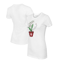Philadelphia Phillies Tiny Turnip Women's Lilies & Ladybugs T-Shirt - White T-shirts