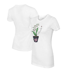 Washington Nationals Tiny Turnip Women's Lilies & Ladybugs T-Shirt - White T-shirts