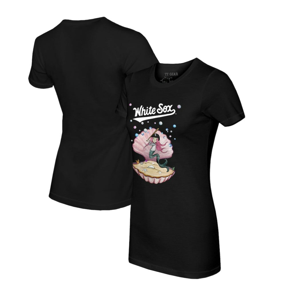 Chicago White Sox Tiny Turnip Women's Mermaid T-Shirt - Black T-shirts
