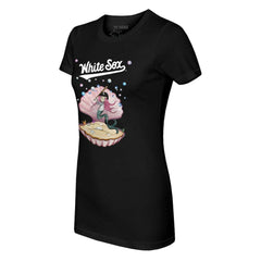 Chicago White Sox Tiny Turnip Women's Mermaid T-Shirt - Black T-shirts
