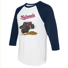 Washington Nationals Tiny Turnip Unisex Monster Truck 3/4-Sleeve Raglan T-Shirt - White/Navy T-shirts