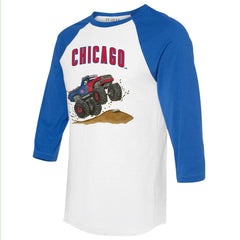 Chicago Cubs Tiny Turnip Unisex Monster Truck 3/4-Sleeve Raglan T-Shirt - White/Royal T-shirts