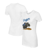 Los Angeles Dodgers Tiny Turnip Women's Monster Truck T-Shirt - White T-shirts