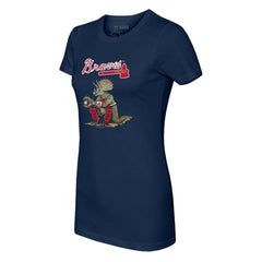 Atlanta Braves Tiny Turnip Women's Triceratops T-Shirt - Navy T-shirts