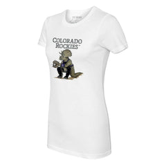Colorado Rockies Tiny Turnip Women's Triceratops T-Shirt - White T-shirts