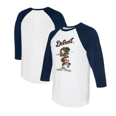 Detroit Tigers Tiny Turnip Unisex 2024 Year of the Dragon 3/4-Sleeve Raglan T-Shirt - White/Navy T-shirts