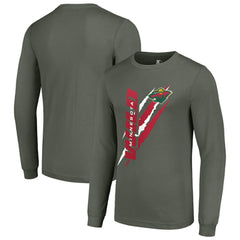 NHL Minnesota Wild Starter Color Scratch Long-Sleeve T-Shirt - Green