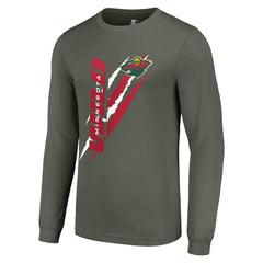 NHL Minnesota Wild Starter Color Scratch Long-Sleeve T-Shirt - Green