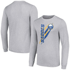 NHL Buffalo Sabres Starter Color Scratch Long-Sleeve T-Shirt - Heather Gray