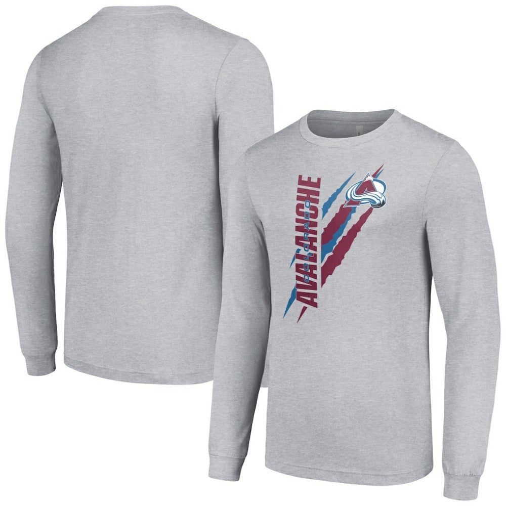 NHL Colorado Avalanche Starter Color Scratch Long-Sleeve T-Shirt - Heather Gray