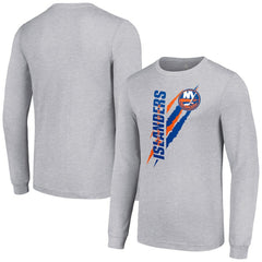 NHL New York Islanders Starter Color Scratch Long-Sleeve T-Shirt - Heather Gray