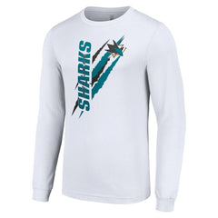 NHL San Jose Sharks Starter Color Scratch Long-Sleeve T-Shirt - White