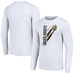 NHL Vegas Golden Knights Starter Color Scratch Long-Sleeve T-Shirt - White