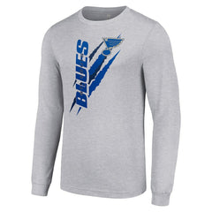NHL St. Louis Blues Starter Color Scratch Long-Sleeve T-Shirt - Heather Gray