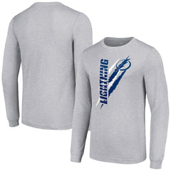 NHL Tampa Bay Lightning Starter Color Scratch Long-Sleeve T-Shirt - Heather Gray