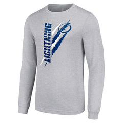 NHL Tampa Bay Lightning Starter Color Scratch Long-Sleeve T-Shirt - Heather Gray