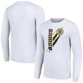 NHL Boston Bruins Starter Color Scratch Long-Sleeve T-Shirt - White