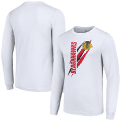 NHL Chicago Blackhawks Starter Color Scratch Long-Sleeve T-Shirt - White