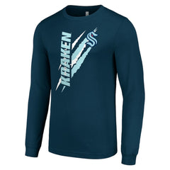 NHL Seattle Kraken Starter Color Scratch Long-Sleeve T-Shirt - Deep Sea Blue