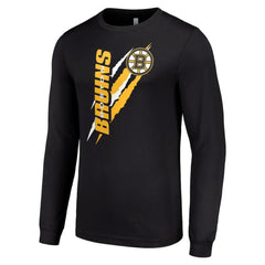 NHL Boston Bruins Starter Color Scratch Long-Sleeve T-Shirt - Black