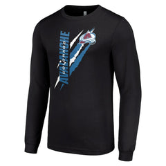 NHL Colorado Avalanche Starter Color Scratch Long-Sleeve T-Shirt - Black