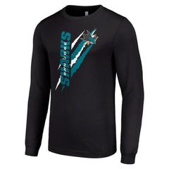 NHL San Jose Sharks Starter Color Scratch Long-Sleeve T-Shirt - Black