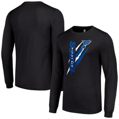 NHL St. Louis Blues Starter Color Scratch Long-Sleeve T-Shirt - Black