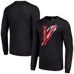 NHL New Jersey Devils Starter Color Scratch Long-Sleeve T-Shirt - Black