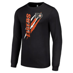 NHL Philadelphia Flyers Starter Color Scratch Long-Sleeve T-Shirt - Black
