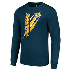 NHL Nashville Predators Starter Color Scratch Long-Sleeve T-Shirt - Navy