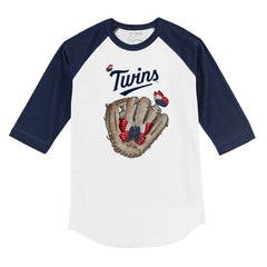 Minnesota Twins Tiny Turnip Youth Butterfly Glove 3/4-Sleeve Raglan T-Shirt - White/Navy T-shirts