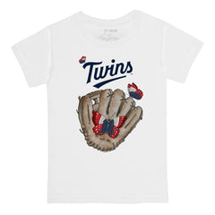 Minnesota Twins Tiny Turnip Youth Butterfly Glove T-Shirt - White T-shirts