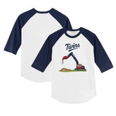 Minnesota Twins Tiny Turnip Youth Excavator 3/4-Sleeve Raglan T-Shirt - White/Navy T-shirts