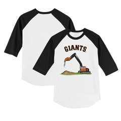 San Francisco Giants Tiny Turnip Youth Excavator 3/4-Sleeve Raglan T-Shirt - White/Black T-shirts