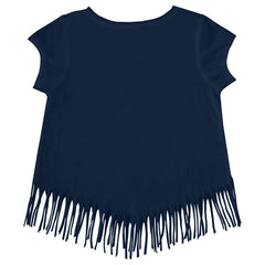 Minnesota Twins Tiny Turnip Girls Youth Lilies & Ladybugs Fringe T-Shirt - Navy T-shirts