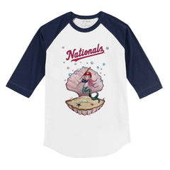 Washington Nationals Tiny Turnip Youth Mermaid 3/4-Sleeve Raglan T-Shirt - White/Navy T-shirts