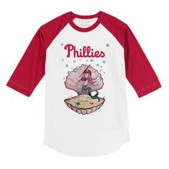 Philadelphia Phillies Tiny Turnip Youth Mermaid 3/4-Sleeve Raglan T-Shirt - White/Red T-shirts