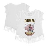 San Diego Padres Tiny Turnip Girls Youth Mermaid Fringe T-Shirt - White T-shirts