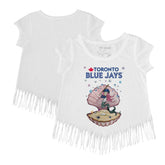 Toronto Blue Jays Tiny Turnip Girls Youth Mermaid Fringe T-Shirt - White T-shirts