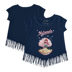 Washington Nationals Tiny Turnip Girls Youth Mermaid Fringe T-Shirt - Navy T-shirts