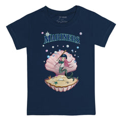 Seattle Mariners Tiny Turnip Youth Mermaid T-Shirt - Navy T-shirts
