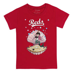 Cincinnati Reds Tiny Turnip Youth Mermaid T-Shirt - Red T-shirts