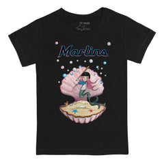Miami Marlins Tiny Turnip Youth Mermaid T-Shirt - Black T-shirts