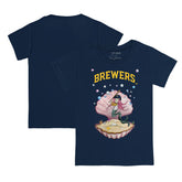 Milwaukee Brewers Tiny Turnip Youth Mermaid T-Shirt - Navy T-shirts