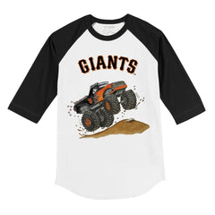 San Francisco Giants Tiny Turnip Youth Monster Truck 3/4-Sleeve Raglan T-Shirt - White/Black T-shirts