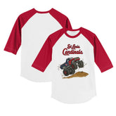 St. Louis Cardinals Tiny Turnip Youth Monster Truck 3/4-Sleeve Raglan T-Shirt - White/Red T-shirts